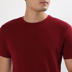 Men's Round Neck Half Sleeves T-Shirt , Maroon, small image number null