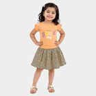 Girls Peach Top and Skirt Set, Peach, small