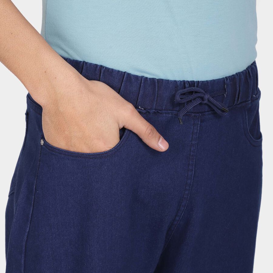 Jogger Fit High Rise Jeans, Mid Blue, large image number null