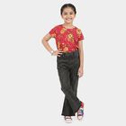Girls Dark Grey Flared Fit Washed Jeans, Dark Grey, small