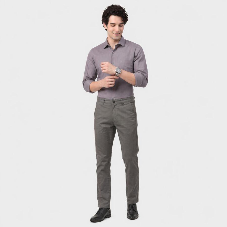 Men's Light Blue Slim Fit Textured Chino Trousers, Light Blue, large