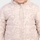 Infants' Beige Stand Collar Puffer Jacket, गहरा पीला, small