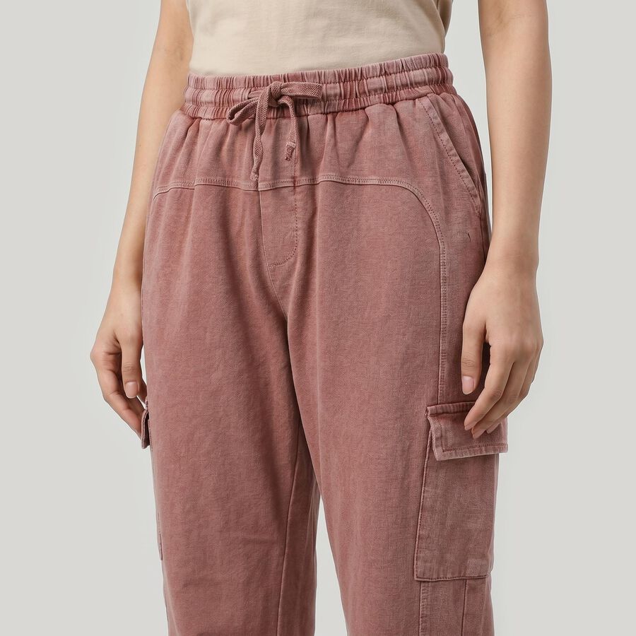 Women's Pink Regular Fit Solid Track Pants, Light Pink, large