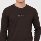 Men's Brown Round Neck Regular T-Shirt, भूरा, small