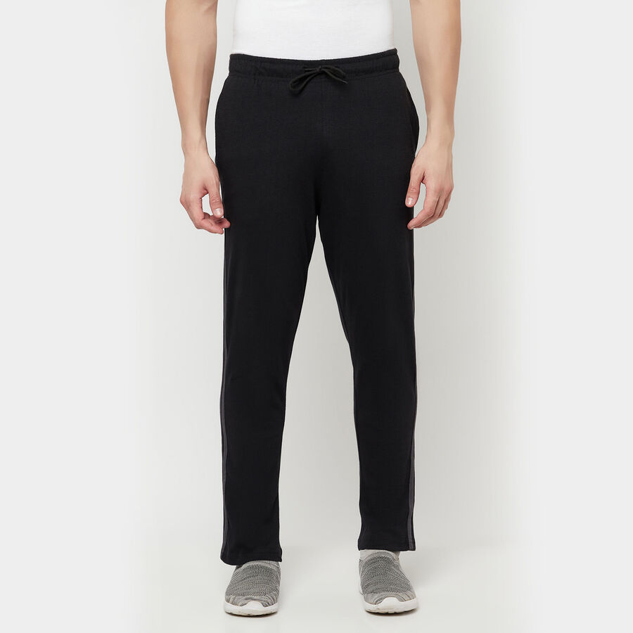 Solid Track Pants, Black, large image number null
