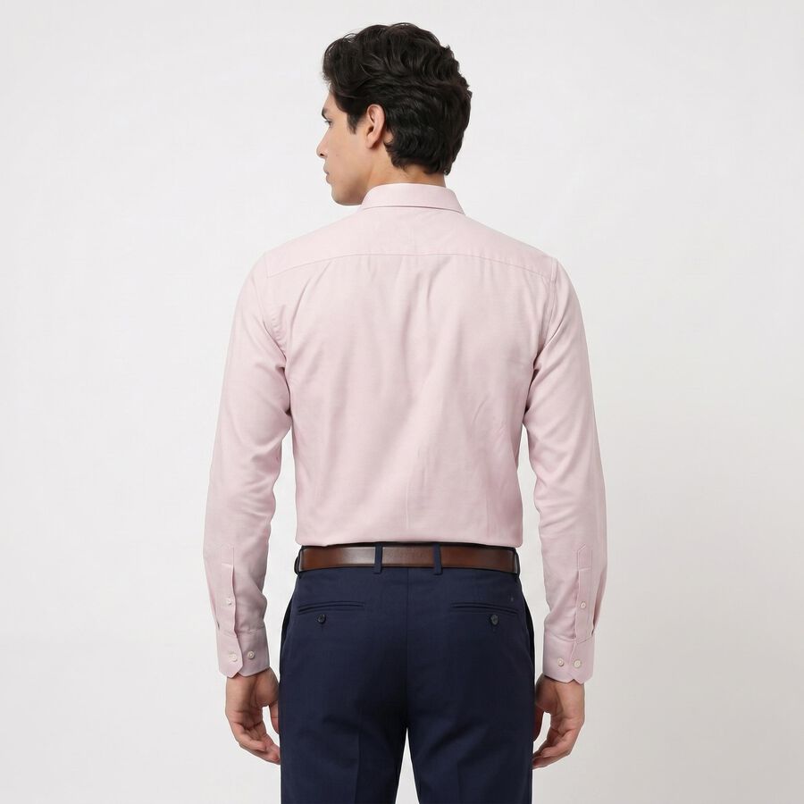 Men's Pink Regular Fit Formal Shirt, हल्का गुलाबी, large