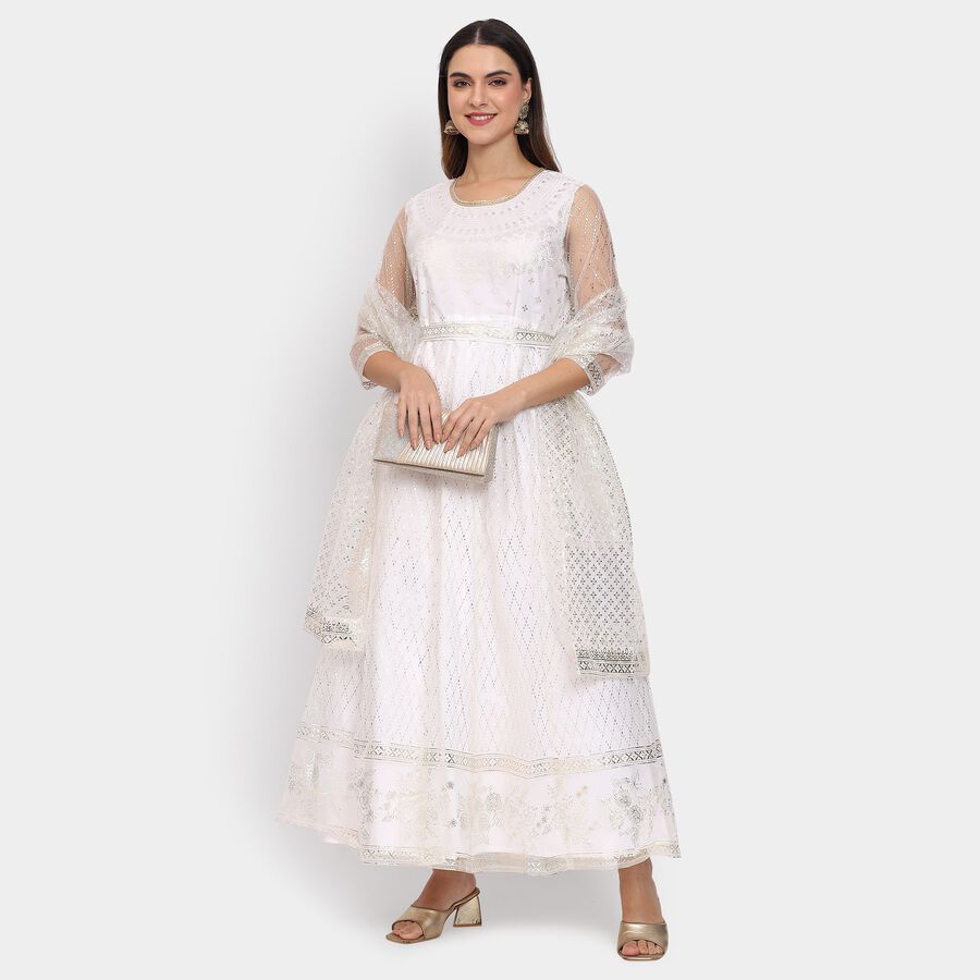 Ladies' Ethnic Set , Off White, large image number null