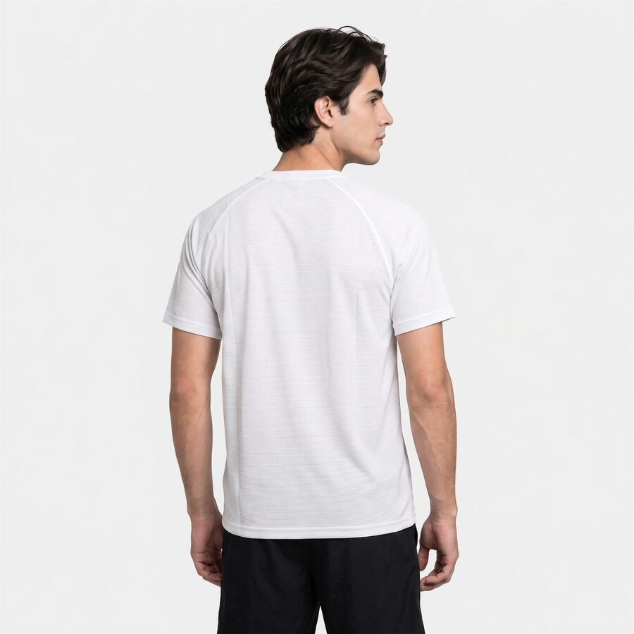 Men's White Crew Neck Raglan Drifit T-Shirt, सफ़ेद, large