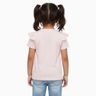 Girls Light Pink Cotton Round Neck Casual T-Shirt, Light Pink, small image number null