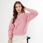 Women's Soft Pink Crew Neck Casual Sweatshirt, Pink, small image number null