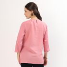 Women's Light Pink Round Neck Embroidered Kurti, Purple, small image number null