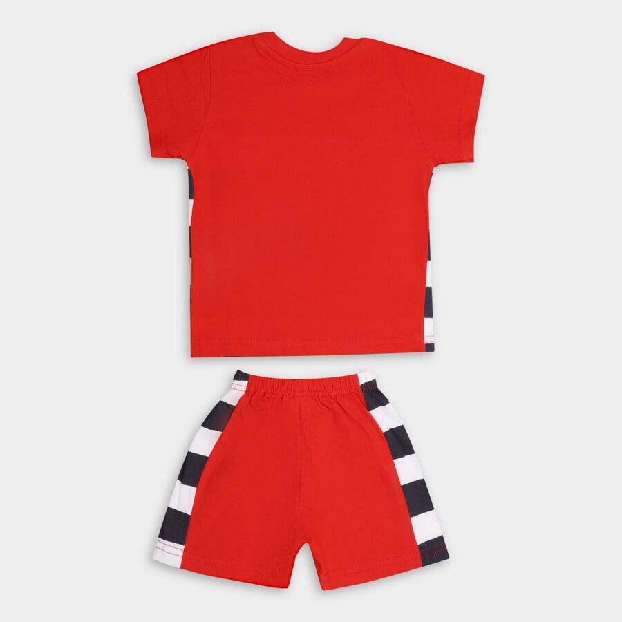 Infant Boys' 100% Cotton Baba Suit , लाल, large image number null
