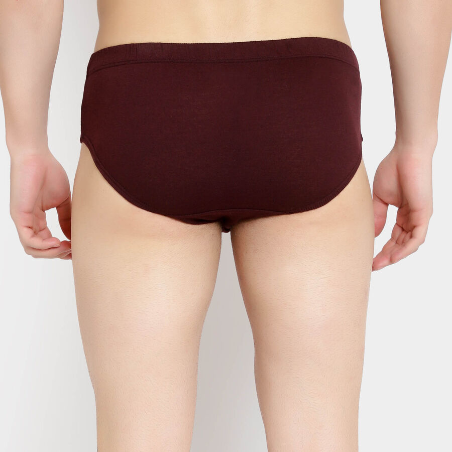 Solid V-Cut Brief, Wine, large image number null