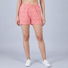 Women's Pink Regular Fit Drawstring Lounge Shorts, Pink, small