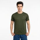 Men's Olive Green Round Neck Regular Drifit T-Shirt, ओलिव, small