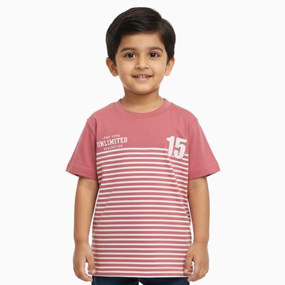 Boys' 100% Cotton Half Sleeves T-Shirt