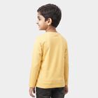 Boys Yellow Round Neck Regular Graphic Printed T-Shirt, पीला, small