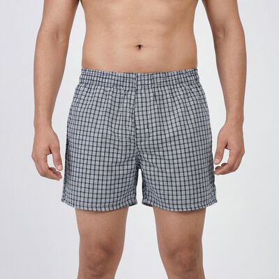 Men's Navy Blue Regular Fit Solid Boxers