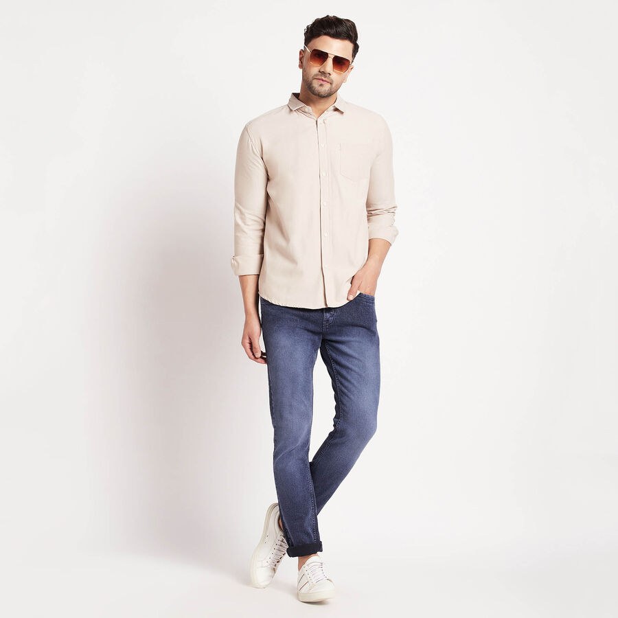 Solid Casual Shirt, Beige, large image number null
