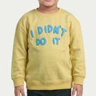 Boys' Yellow Crew Neck Pullover Sweatshirt, पीला, small