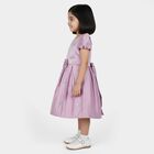 Girls' Lilac Puff Sleeve Embellished Party Frock, Lilac, small