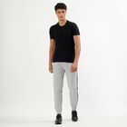 Men's Light Ash Grey Regular Fit Side-Striped Track Pants, Melange Light Grey, small image number null