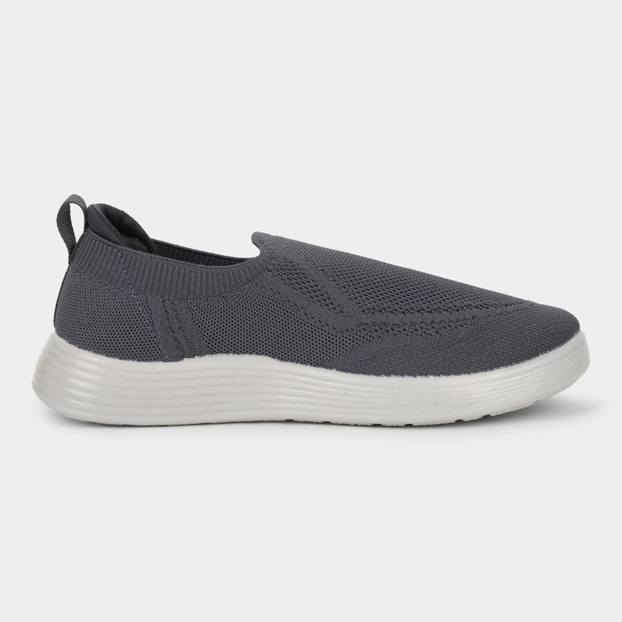 Men's Muted Charcoal Grey Slip-On Casual Shoes, ग्रे, large