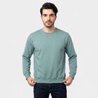 Men's Aqua Crew Neck Pullover Sweatshirt, Aqua, small