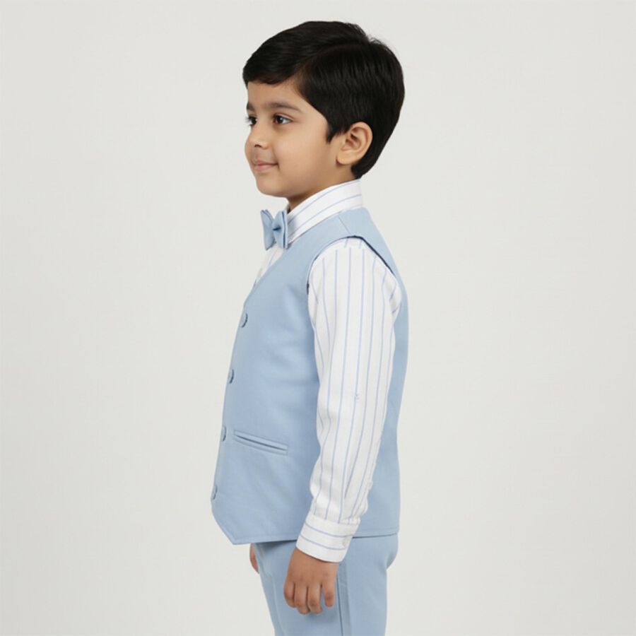 Boys' 100% Cotton Casual Shirt, Light Blue, large image number null