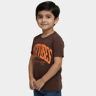 Boys' Half Sleeves T-Shirt, भूरा, small