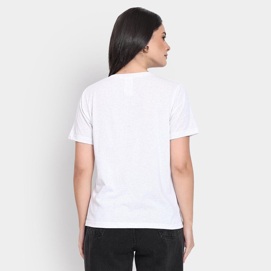 Ladies' Round Neck T-Shirt, मिश्रित मध्यम ग्रे, large image number null