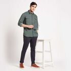 Cotton Solid Casual Shirt, Dark Green, small image number null