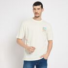 Men's Round Neck Half Sleeves T-Shirt , Off White, small