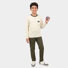 Boys' Off White Round Neck Regular T-Shirt, Off White, small