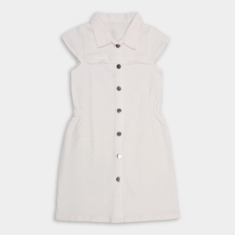 Girls' Frock , ऑफ व्हाइट, large