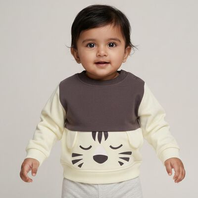Infants Charcoal Crew Neck Casual Sweatshirt