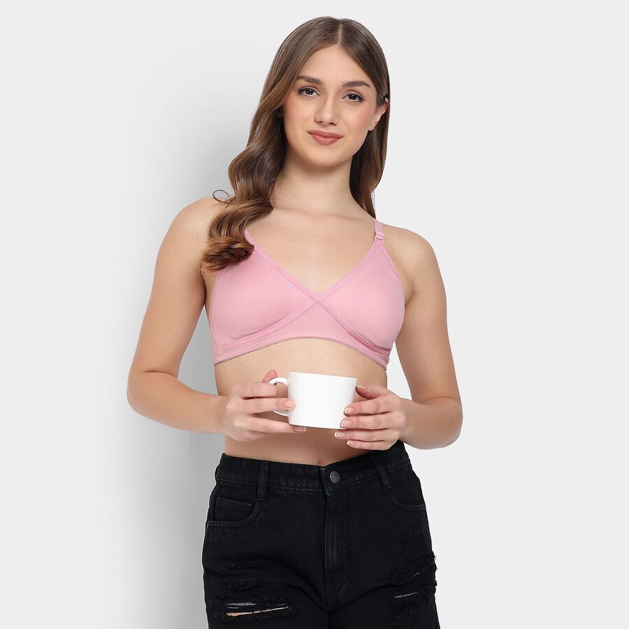 Ladies' Non-Padded Bra, हल्का गुलाबी, large