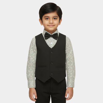 Boys Light Green Cotton Classic Collar Casual Shirt