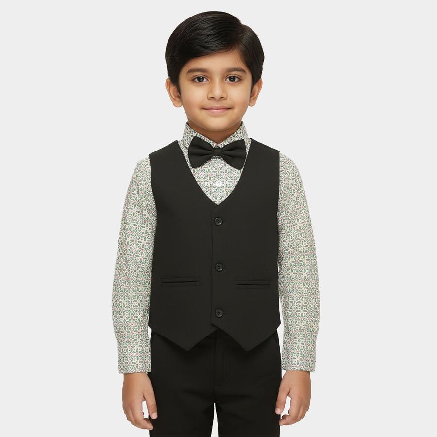 Boys Light Green Cotton Classic Collar Casual Shirt, Light Green, large image number null