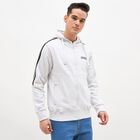 Men's Light Grey Hooded Casual Sweatshirt, मिश्रित हल्का ग्रे, small image number null