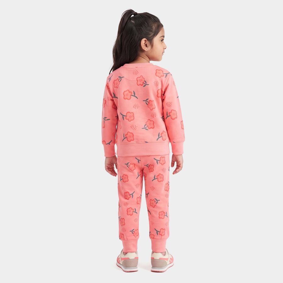 Girls Coral Round Neck Lounge Hipster Set, Coral, large