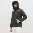 Men's Dark Grey Hooded Casual Jacket, गहरा हरा, small image number null