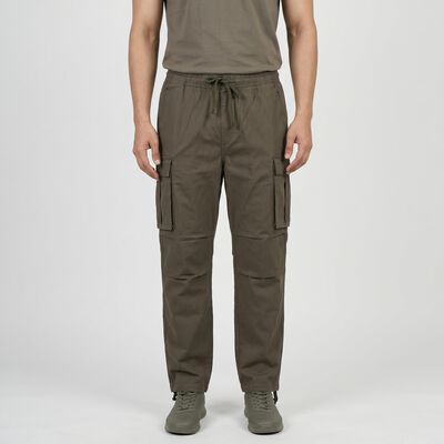 Men's Olive Green Slim Fit Casual Trousers