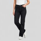 Women's Dark Grey Straight Fit Washed Jeans, Dark Grey, small