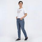 Women's White Cotton Round Neck Graphic Printed T-Shirt, White, small