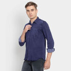 Solid Casual Shirt, Mid Blue, small image number null