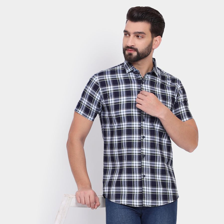 Men's 100% Cotton Casual Shirt, गहरा हरा, large
