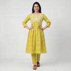 Women's Green Cotton Ethnic Set, Light Green, small