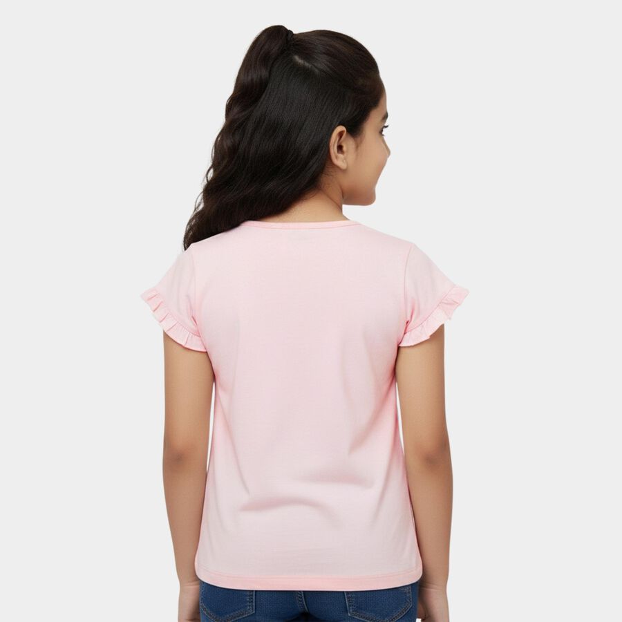 Girls' T-Shirt, हल्का गुलाबी, large
