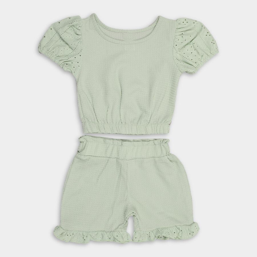 Girls' Short Set, Light Green, large image number null